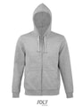 Heren Hooded Sweater Sols Zip Spike Heather Grey melange